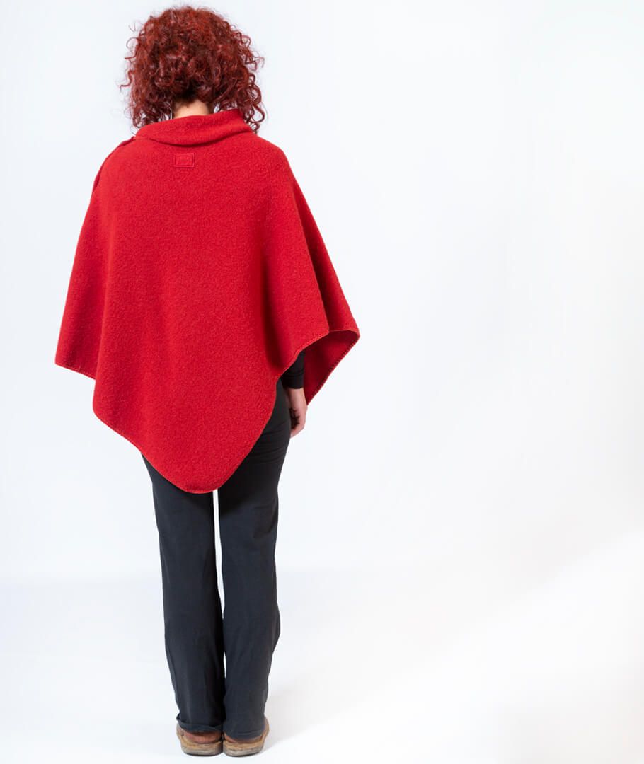 Poncho Châle Avec Manches Pour Femme - 30% Laine, 70% Nylon - Ouvert Devant - Taille 135x65 Cm - Multisaisons