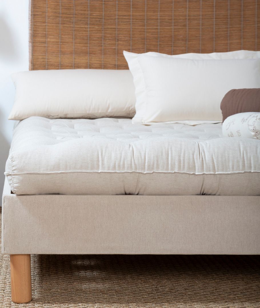Lit Complet Avec Matelas En Laine Ancien 140x200cm - Très Bon état