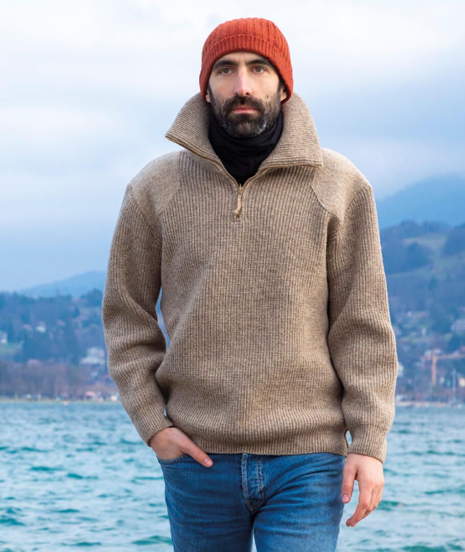 Pull camionneur homme en laine – Fabrication française, chaud et naturel