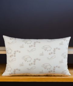 Oreiller en laine naturel fabriqué en France, idéal pour un sommeil sain.