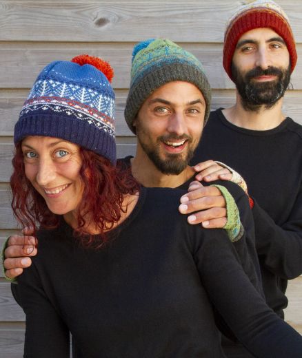 Bonnet à motifs en laine