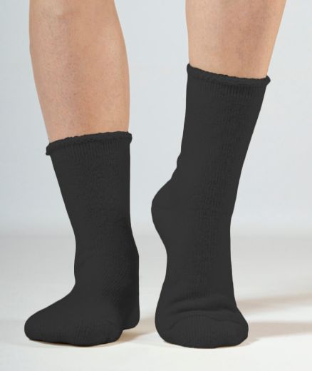 Chaussettes chaudes noires en laine à bouclettes fabriquées en France