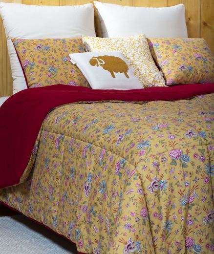 chambre fleurie: couverture piquée laine made in france ardelaine