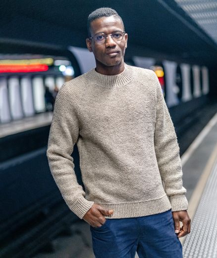 Pull en laine recyclée naturel sans teinture fabriqué en France