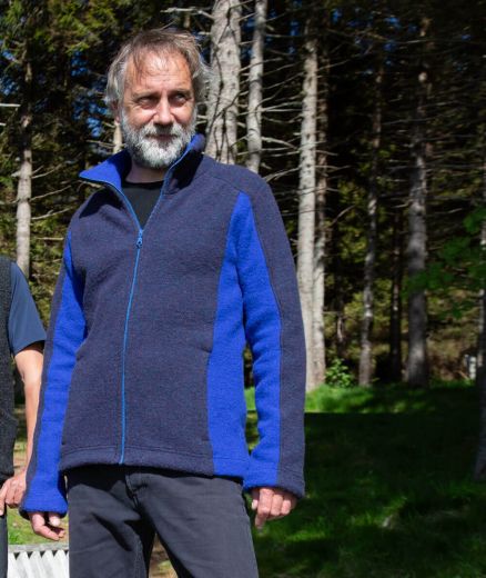 Veste en laine pour homme coloris marine/orient, vue de face