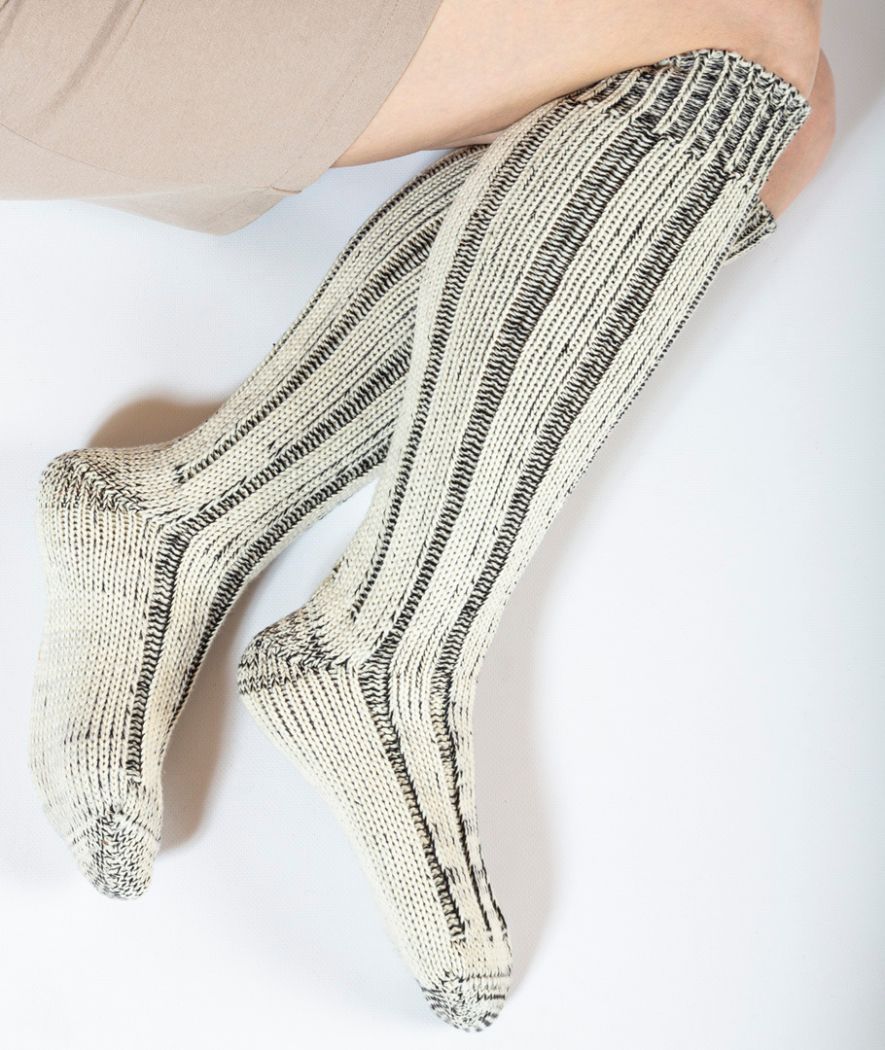 Agment D'ornement Sur Une Chaussette En Laine Tricotée Motifs D'hiver