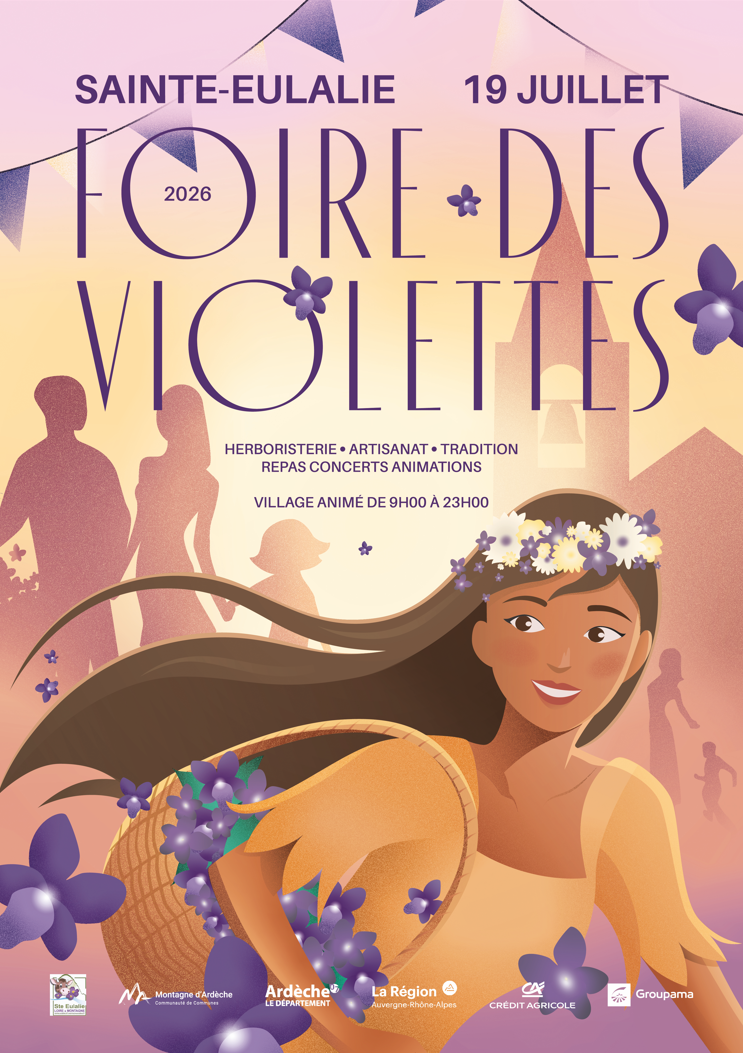 Fête des violettes à Sainte-Eulalie (07) illustration