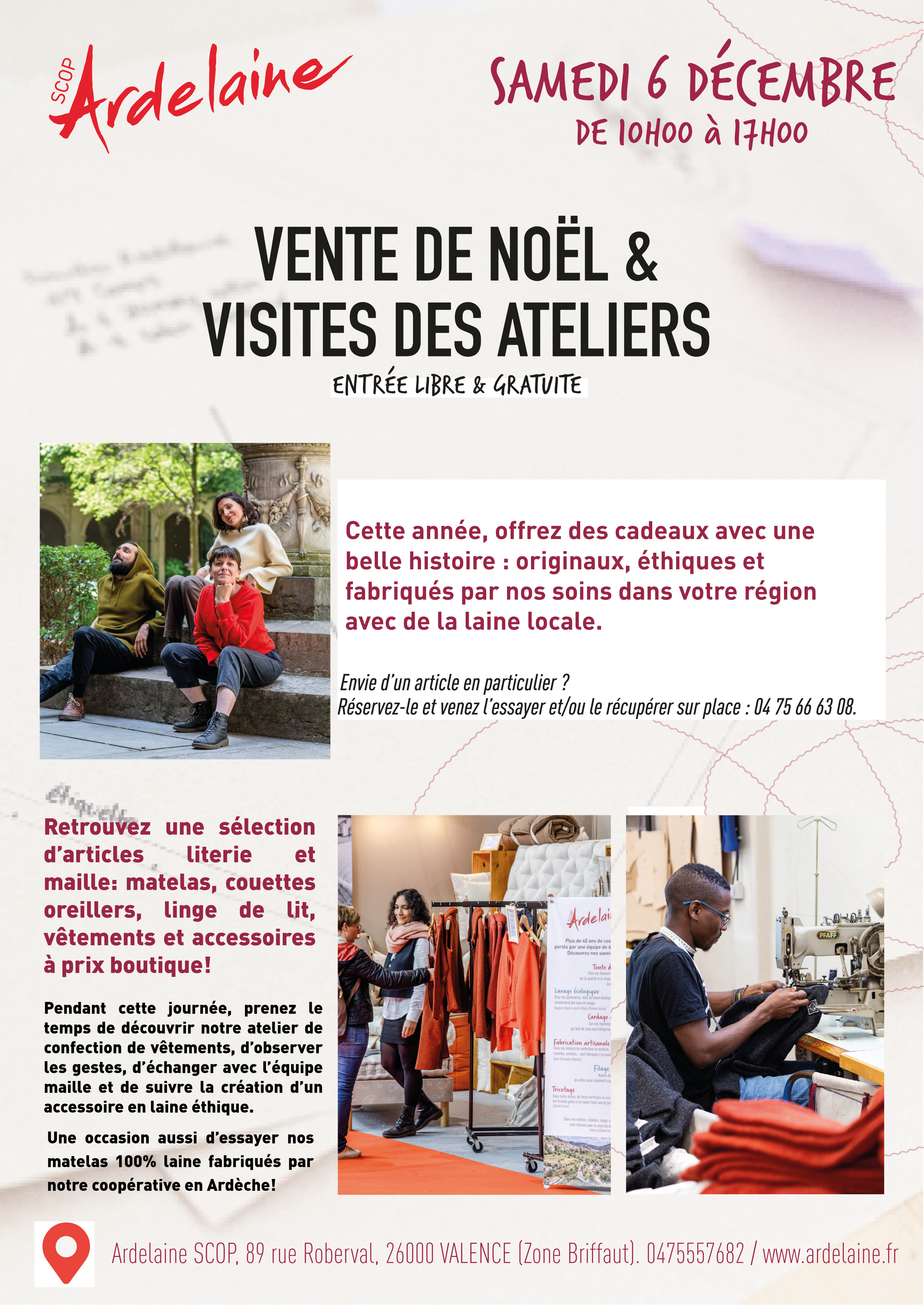 Vente de Noël & Visite de l'atelier Ardelaine à Valence illustration