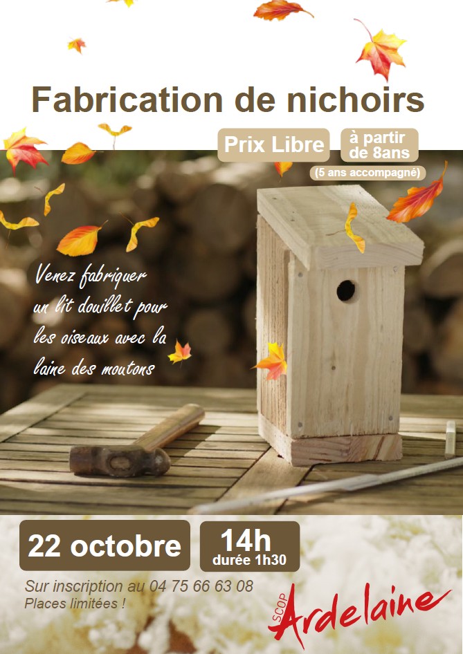 Atelier fabrication de nichoirs avec de la laine illustration